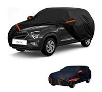 generico Telo copriauto esterni Compatibile con Hyundai CRETA 2014-2025,antivento,antipioggia,antineve,antisole impermeabile,protezione per tutte le stagioni (black orange)