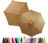 Generico Telo di Ricambio per Ombrellone da Giardino 6/8 Stecche, Copertura Impermeabile in Tessuto Anti-UV, Baldacchino Parasole per Esterno Terrazza e Piscina(Khaki,2.5m/8Ribs)