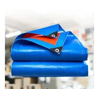 Generico Telo Impermeabile Esterno 2.5m 3.5m 4.5m 5.5m 7.5m Telone Occhiellato Impermeabile Rinforzato PVC Teloni Protettivo Multiuso Blu per Mobili da Giardino Barche Legno Piscina Camion(6x12m)