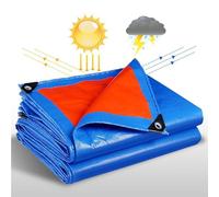 Generico Telo Impermeabile Esterno, Telone Copritutto Occhiellato Colore Blu 3.5m 4.5m 5m 5.5m 6m 6.5m 7m Teloni PVC Multiuso Impermeabile Rinforzato Coprire Legna Antistrappo(9.5x13.0m)