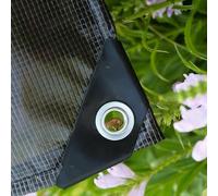 Generico Telo Impermeabile Multiuso per Esterno 2.5m 3.0m 3.5m 4.0m 4.5m 5m 5.5m 6m 6.5m Telone Occhiellato 400g/m² Teloni Trasparente Retinato per Rimessaggi Tende Balconi Coperture(Nero,3.5x5.5m)