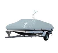 Generico Telo Impermeabile per Barche 600D Con Elastico, Resistente Tessuto Oxford per Barche Con Cabina, Telone per Copertura Barche Anti-UV, Per Scafo a V, Barca a Remi,Grigio,12 14FT