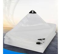 Generico Telo Impermeabile Trasparente con Occhielli 3.0m 3.5m 4.0m 4.5m 5m 5.5m 6m 6.5m Telone Retinato 400g/m² Teloni Protettivo Multiuso per Auto, Barche, Piscina, Giardino(Bianco,2.5x9.5m)