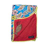 Generico Telo mare in Cotone Doppiato Ponpon Copacabana Asciugamano da Spiaggia 170x90cm Lovely Beach (Fenicotteri)