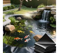 Generico Telo per Laghetto Flessibile in HDPE Rivestimento per laghetto Resistente alle Forature Spessore 0.12 mm Fodera Laghetti Nero per Fontane E Giardini Acquatici in Molte Forme(5x10m)