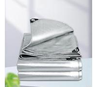 Generico Telone Impermeabile Argento per Esterno, Telo Occhiellato Rinforzato in PVC 3.0m 3.5m 4.5m 5m 6m 6.5m 7m 8m Teloni Protettivo Multiuso per Piscina Auto, Mobili da Giardino(8x12m)
