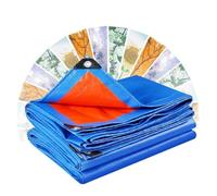 Generico Telone in PVC Impermeabile con Occhielli 2m 3.5m 4.5m 6m 7m 8m 9m 10m Telo Copritutto Blu per Campeggio Piscina Oscurante Sole(4.5x8m)