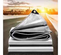 Generico Telone Occhiellato Impermeabile Telo Antistrappo per Esterno Teloni PVC Argento per Legno,Piscina,Mobili da Giardino,Auto 3.0m 3.5m 4.0m 5.5m 6m 6.5m 7.5m 8m(6x12m)