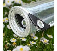 Generico Telone Trasparente 1.6m 1.7m 1.8m 2.2m 2.6m 2.7m 3.2m Teloni in PVC Impermeabile da con Occhielli 0.35mm Telo Antistrappo per Padiglioni Terrazze Protezione dal Vento(2.4x5m)