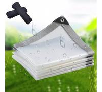 Generico Telone Trasparente Impermeabile Antipioggia con Occhielli 2x8m 2.5x3.0m 2.5x6m 3x3.0m 3.5x8m 3.5x6m 4x8m Telo in PVC Impermeabile per mobili da Giardino,Fattoria(6x9m)