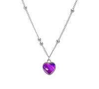 Generico Temperature-Sensitive Love Necklace - Color Changing Mood Pendant, 5-Star Thermochromic Heart Necklace For Women & Girls, Interactive Jewelry Gift For Birthday, Christmas &