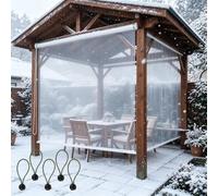 Generico Tenda a Rullo Esterna PVC Trasparente Impermeabile per Patio