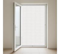 Generico Tenda Antimosche a Fili Regolabili con Pallini Morbidi a Pon Pon - Antitumore, Divisorio per Porte e Finestre con Telaio in PVC Viti e Tasselli Inclusi (BIANCO, 140X230)