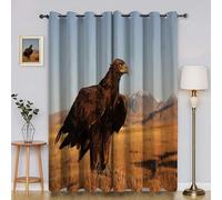 Generico Tenda Aquila Reale Tende Oscuranti - Erba Tende per Interni, 2 Pezzi Tendeper Interni, per Camera da Letto, Cucina, Soggiorno con Occhielli L 75 x A 166 cmYI7659