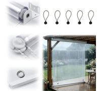 Generico Tenda Avvolgibile Trasparente in PVC Impermeabile, Telo Avvolgibile in Vinile per Esterno, Protezione per Tutte Le Stagioni, Facile da Pulire per Pergola, Gazebo, Patio e Bar(B95xH200cm)