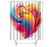 Generico Tenda da doccia Trama Del Cuore Dell'amore in tessuto resistente all'acqua e alla muffa, con occhielli e ganci, lavabile in lavatrice, 180x200 cm, Cartone Animato Carino