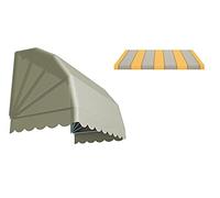 Generico Tenda da Sole Modello CAPPOTTINA a 4 Raggi Realizzata in Tessuto Acrilico Giovanardi, Struttura Bianca (300 x 80 cm) (Giallo)