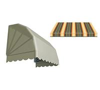 Generico Tenda da Sole Modello CAPPOTTINA a 4 Raggi Realizzata in Tessuto Acrilico Tempotest Parà, struttura bianca (200 x 80 cm) (summer)