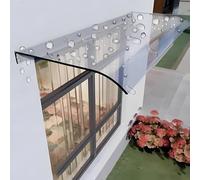 Generico Tenda da Sole Trasparente per Esterni - Elegante Tenda da Sole in policarbonato Resistente alle intemperie per Porta, 35x240 cm, Resistente sporgenza per Esterni, Riparo dalla Pioggia per la