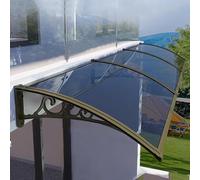 Generico Tenda da Sole Trasparente per Esterni - Protezione UV al 99,99%, policarbonato Resistente agli Urti, Riparo dalla Pioggia per Porte da Giardino, tettoia silenziosa, Design Dorato Resistente