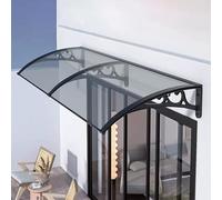 Generico Tenda da Sole Trasparente per Esterni - Tenda da Sole in policarbonato Grigio Resistente - 60x280 cm, Protezione UV, Riparo da Pioggia e Neve, Copertura per Porta d'ingresso, Resistente alle