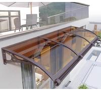 Generico Tenda da Sole Trasparente per Esterni - Tenda da Sole in policarbonato Marrone Resistente per finestre, terrazze e patii Esterni - Protezione UV e Pioggia, Copertura Elegante e Resistente al