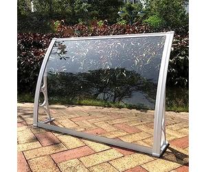 Generico Tenda da Sole Trasparente per Esterni - Tenda da Sole in policarbonato Trasparente per Esterni - 60x110 cm, Resistente ai Raggi UV, per Proteggere dalla Pioggia Davanti/Dietro la Porta, staf