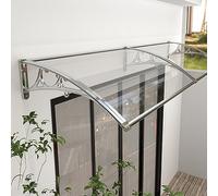Generico Tenda da Sole Trasparente per Esterni - Tenda da Sole per Porta d'ingresso - Protezione UV e Antipioggia, Tetto in policarbonato Trasparente, Telaio in Alluminio, 100 x 480 cm, Ideale Come c