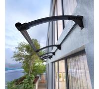 Generico Tenda da Sole Trasparente per Esterni - Tenda da Sole per Porta d'ingresso - Resistente ai Raggi UV e alla Neve - Tetto in policarbonato Resistente - Elegante Design ad Arco - 120x140 cm - R