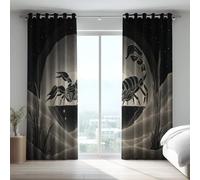 Generico Tenda Isolante Microfibra Nero Minimalista Dune Scorpione Insonorizzata Morbida Termiche Isolanti per Cameretta dei Bambini 117L x 137A cm (2 Pannelli)