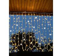 Generico Tenda luminosa natalizia a LED luci di Natale lineari con scintillii flash bianco freddo intermittenti ideale per balconi, pareti e tettoie e facciate (Luce calda, 3x1 mt)