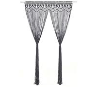 Generico Tenda macramè Antracite 140x240 cm in Cotone,Casa e Giardino,Arredo,Trattamenti per finestre,Tende e tendaggi-323994