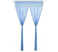 Generico Tenda macramè Blu 140x240 cm in Cotone,Casa e Giardino,Arredo,Trattamenti per finestre,Tende e tendaggi-323988