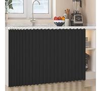 Generico Tenda per Armadio con Binario, Tenda Antipolvere Autoadesiva per Mensole, per Scaffali Aperti, Ufficio, Aula, Divisorio per Ambienti, Libreria, Decorazione per Armadi,Nero,W90cm/H50cm
