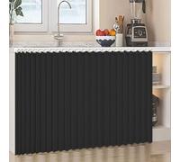Generico Tenda per Armadio con Binario, Tenda Antipolvere Autoadesiva per Mensole, per Scaffali Aperti, Ufficio, Aula, Divisorio per Ambienti, Libreria, Decorazione per Armadi,Nero,W60cm/H50cm
