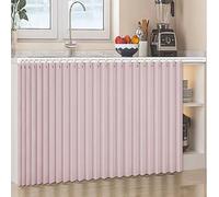 Generico Tenda per Armadio con Binario, Tenda Antipolvere Autoadesiva per Mensole,per Scaffali Aperti, Ufficio, Aula, Divisorio per Ambienti, Libreria, Decorazione per Armadi,Rosa,W50cm/H80cm