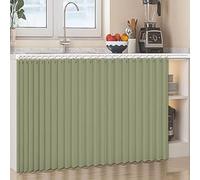 Generico Tenda per Armadio con Binario, Tenda Antipolvere Autoadesiva per Mensole, per Scaffali Aperti, Ufficio, Aula, Divisorio per Ambienti, Libreria, Decorazione per Armadi,Verde,W90cm/H50cm