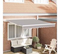 Generico Tenda Retrattile Grigio Chiaro 350 x 250 cm Tessuto,Grigio Chiaro,21.96kg,3330375