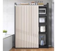 Generico Tenda Scorrevole Autoadesiva per Armadio, Tenda Antipolvere per Scaffali Aperti, Tenda per la Privacy da Applicare sotto la Scrivania per Ufficio Domestico, Aula,Bianca,80cmW/180cmH