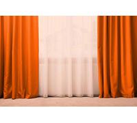 Generico Tenda/Tendone 100% Seta,137x300 cm Tenda Oscurante con Passanti, Tenda a Drappeggio (Arancione)
