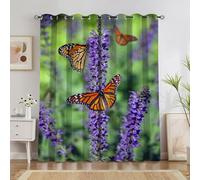 Generico Tende Farfalla Tenda Oscurante da Interno saggio Tende Termiche Anti-Rumore per Interni 2 Pezzi 140x180 cm Ideali per Camera da Letto e Soggiorno H4990