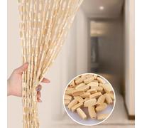 Generico Tende in Legno di bambù con Perline per Porte 70x180cm 80x190cm 90x200cm 100x200cm 120x210cm, Divisorio per Ambienti, Tende Decorativa per Porte, Perline Naturali Fatte(Log,100x200(cm))