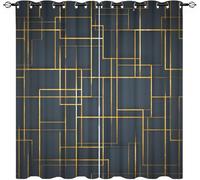 Generico Tende Oscuranti 2 Pannelli 70L x 160A cm, Buio Anti-sbiadimento Tenda Occhielli Per Soggiorno, Semplice Geometria di Lusso Decor Tende Lsolanti Interni per Ragazzo Ragazza Camera da Letto