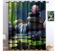 Generico Tende Oscuranti 2 Pezzi Ciottoli Di Loto L150 x A280 cm Tenda Oscurante Opache per Soggiorno Camera Da Letto, Tende Stampate per la Stanza dei Bambini