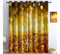 Generico Tende Oscuranti 2 Pezzi Oro Monete D'Oro L110 x A215 cm Tenda Oscurante Opache per Soggiorno Camera Da Letto, Tende Stampate per la Stanza dei Bambini