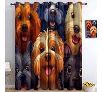Generico Tende Oscuranti Cane Animale Dei Cartoni Animati L140 x A180 cm Tende Soggiorno Moderne Termiche Coprenti per Cameretta Bambini, Tenda Oscurante con Occhielli, 2 Pannelli