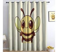 Generico Tende Oscuranti Cartone Animato Ape Gialla L140 x A180 cm Tende Soggiorno Moderne Termiche Coprenti per Cameretta Bambini, Tenda Oscurante con Occhielli, 2 Pannelli
