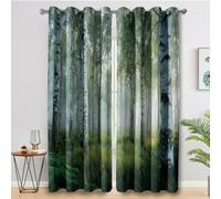 Generico Tende Oscuranti Foresta di Betulle, Tende per Interni Betulla con Occhielli 75L x 166A cm, Tenda Termiche Isolanti per Soggiorno e Camera da Letto 2 Pezzi K6