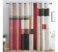 Generico Tende Oscuranti Geometrico Moderno, Tende per Interni Astratto di Piet Mondrian con Occhielli 75L x 166A cm, Tenda Termiche Isolanti per Soggiorno e Camera da Letto 2 Pezzi K13