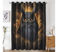 Generico Tende Oscuranti Gufo Nero, Tende per Interni Animale Fantasy con Occhielli 140L x 240A cm, Tenda Termiche Isolanti per Soggiorno e Camera da Letto 2 Pezzi K1
